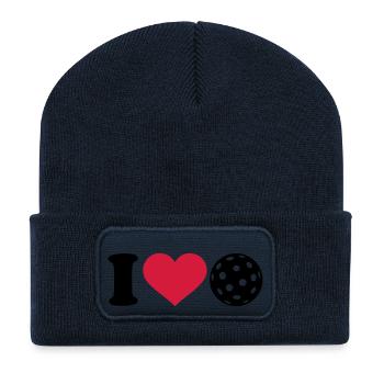 I love Floorball - Recycled Patch Beanie - french navy - Front