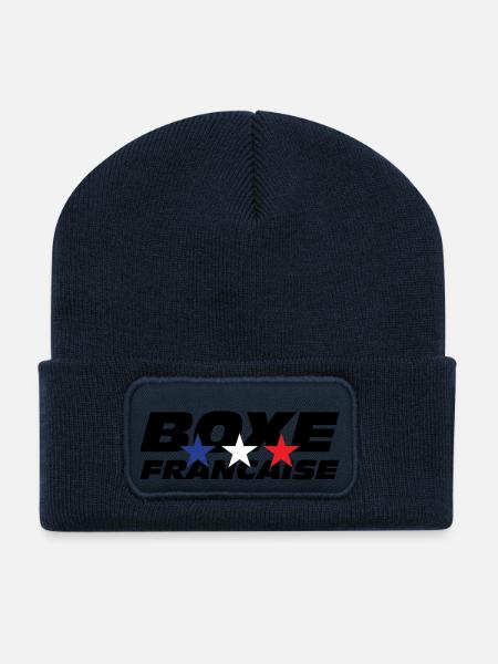Boxe Francaise - Beanie recyclé à patch - bleu marine