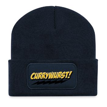 Currywurst Graffito - Recycelte Patch Beanie - French Navy - Vorne