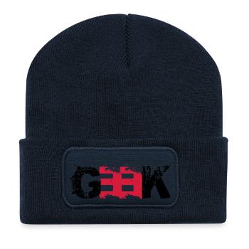 Geek Farbabdruck - Recycled Patch Beanie - french navy - Front