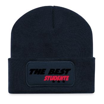 The best studente - Beanie recyclé à patch - bleu marine - Devant