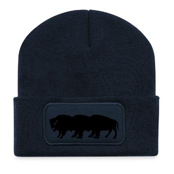 bisons - Recycelte Patch Beanie - French Navy - Vorne
