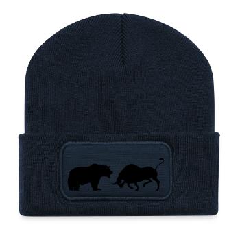bitcoin - Beanie recyclé à patch - bleu marine - Devant