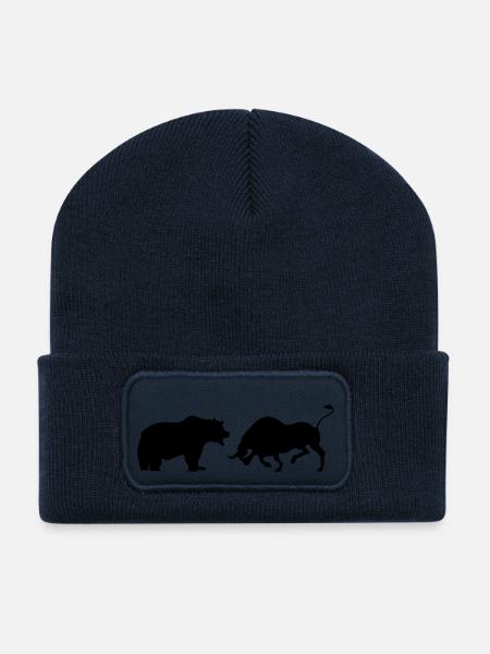 bitcoin - Beanie recyclé à patch - bleu marine