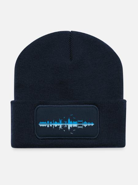 Skyline - Insel Usedom - Recycelte Patch Beanie - French Navy