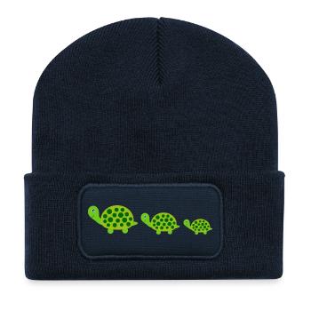 Turtle Turtles - Recycled Patch Beanie - french navy - Front