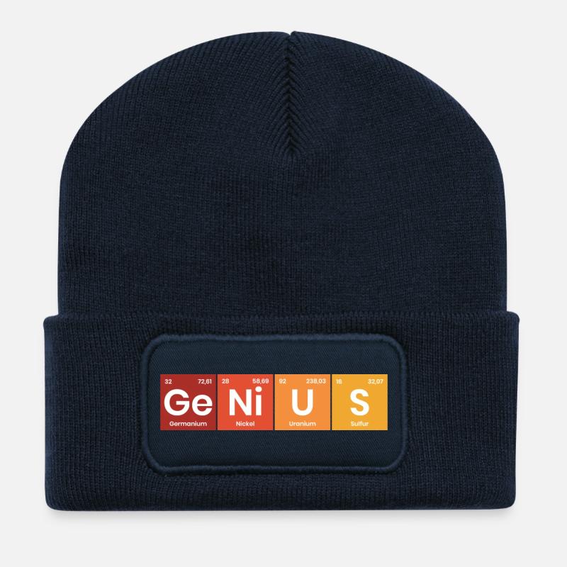 Periodensystem Genius - Recycelte Patch Beanie - French Navy