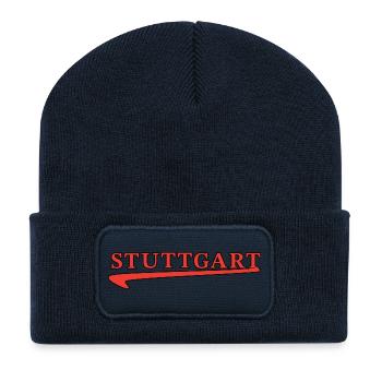 Stuttgart lettering with red underscore - Recycled Patch Beanie - french navy - Front
