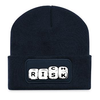 Risque Riche Dés arnaquer Hommes d’affaires Argent Argent Cool - Beanie recyclé à patch - bleu marine - Devant