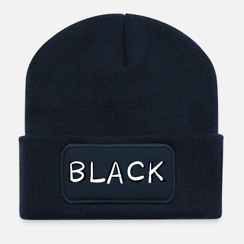 BLACK - Recycelte Patch Beanie - French Navy