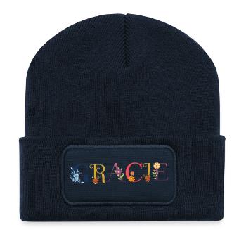 GRACIE name decorated with flowers - Recycled Patch Beanie - french navy - Front