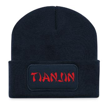 TIANJIN, Chine - Beanie recyclé à patch - bleu marine - Devant
