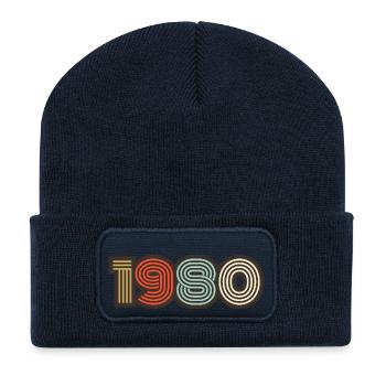 1980 retro vintage - Recycled Patch Beanie - french navy - Front