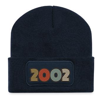 2002 Retro Jahrgang - Recycelte Patch Beanie - French Navy - Vorne