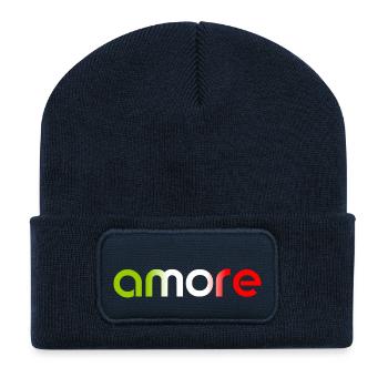 amore - Italia - Italy - Love Italian Love - Recycled Patch Beanie - french navy - Front