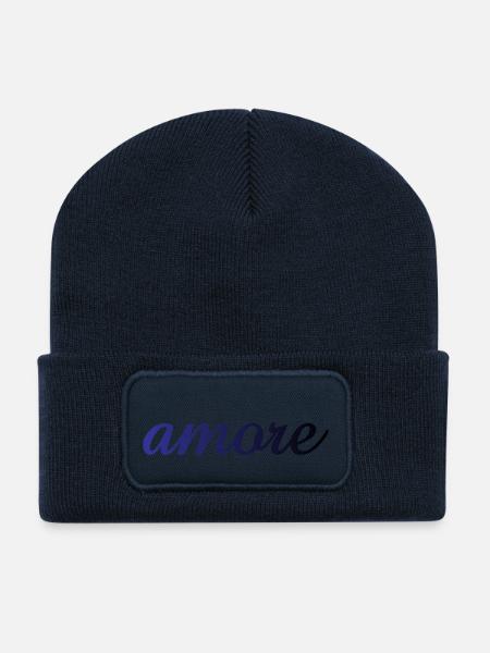 amore - Italia - Italien - Love Liebe italienisch - Recycelte Patch Beanie - French Navy
