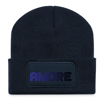 amore - Italia - Italien - Love Liebe italienisch - Recycelte Patch Beanie - French Navy - Vorne