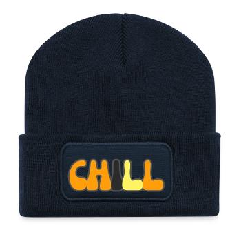 Modern Typography Cool Art Studio Brand Logo chill - Recycelte Patch Beanie - French Navy - Vorne