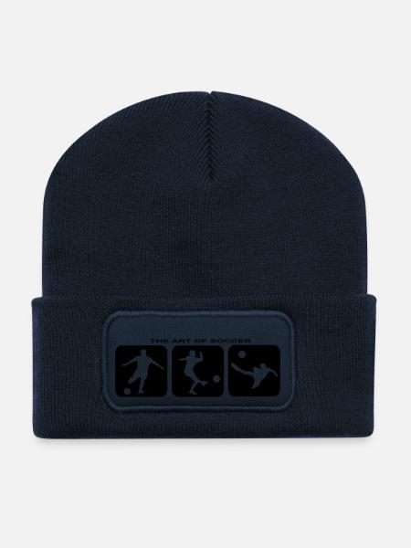 Fussball Soccer Trikot Sport Football Tor Fun - Recycelte Patch Beanie - French Navy