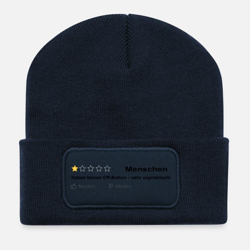 Menschen Bewertung - Leider kein Off Button! - Recycelte Patch Beanie - French Navy