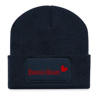 BONNE ANNEE. SAINT SYLVESTRE. NOUVELLE ANNÉE - Beanie recyclé à patch - bleu marine - Devant