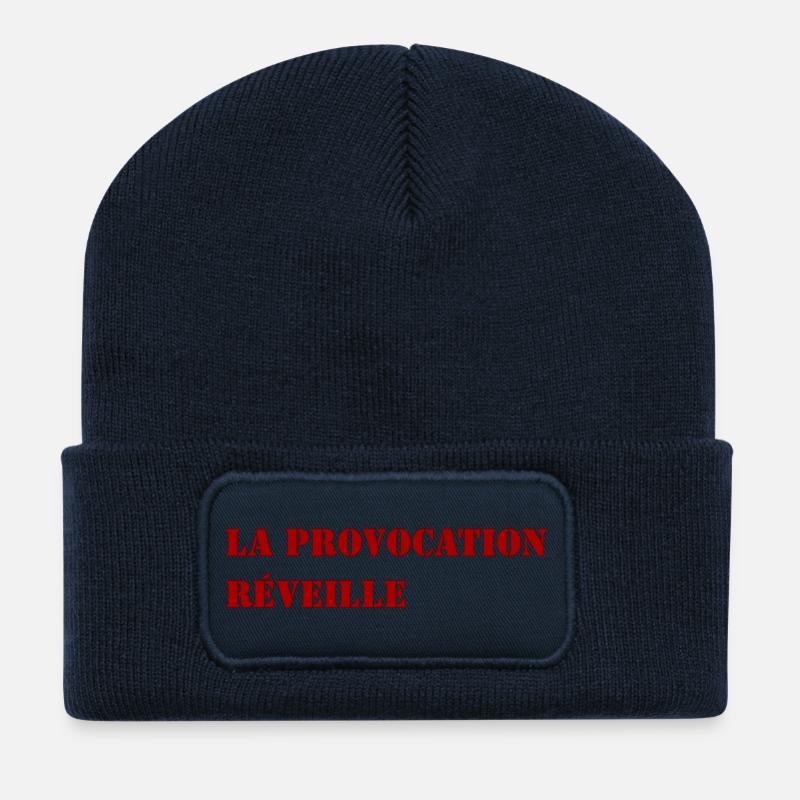 PROVOKATION ERWACHT - Recycelte Patch Beanie - French Navy