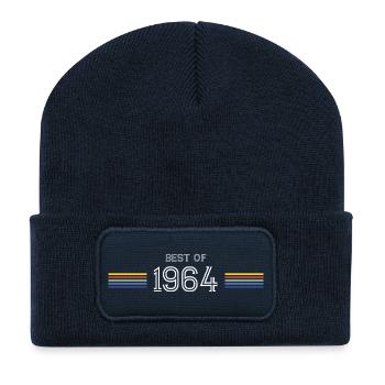 Best Of 1964 T-Shirt-Humorgeschenk - Recycelte Patch Beanie - French Navy - Vorne
