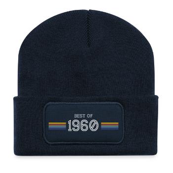 Best Of 1960 T-Shirt Humor-Geschenk - Recycelte Patch Beanie - French Navy - Vorne