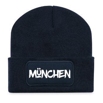München - Bayern - Isar - Frauenkirche - Prater - Recycelte Patch Beanie - French Navy - Vorne