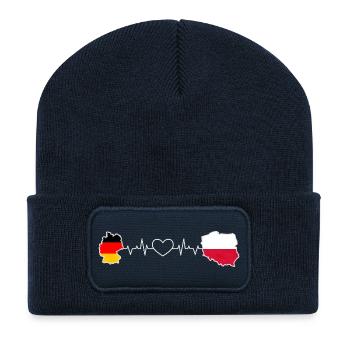The heartbeat of Germany and Poland - Recycled Patch Beanie - french navy - Front