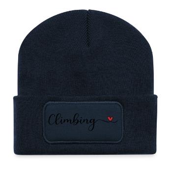 klettern - ich liebe Klettern - Recycelte Patch Beanie - French Navy - Vorne