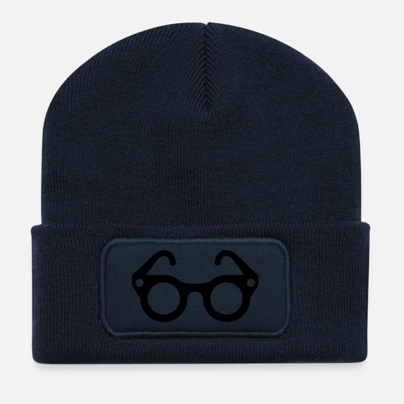 hipster brille - Recycelte Patch Beanie - French Navy