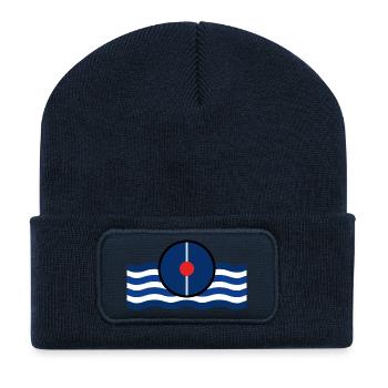Beret de marin 01 - Beanie recyclé à patch - bleu marine - Devant
