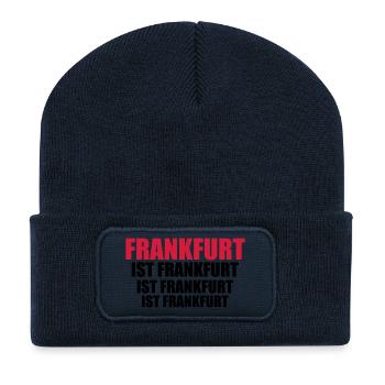 FRANKFURT ist Frankfurt - Recycelte Patch Beanie - French Navy - Vorne