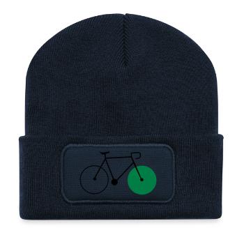 bike fixie fahrrad cycling sommer radsport rad - Recycelte Patch Beanie - French Navy - Vorne