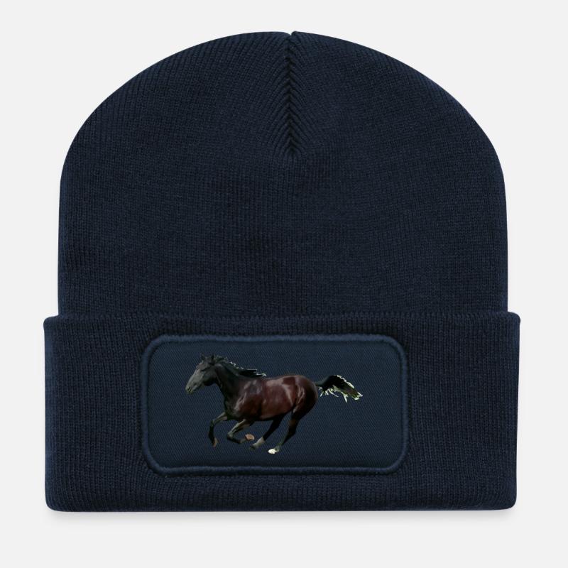 Pferd - Recycelte Patch Beanie - French Navy