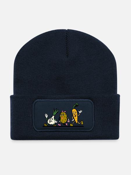 légume - Beanie recyclé à patch - bleu marine