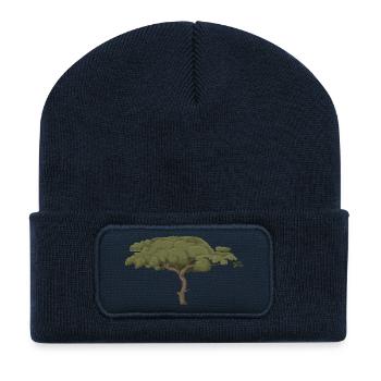 forest woods woodland wald tree baumstamm113 - Recycelte Patch Beanie - French Navy - Vorne