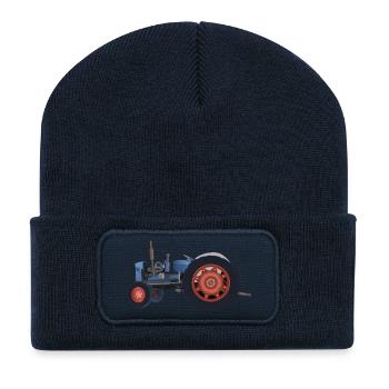 tracteur - Beanie recyclé à patch - bleu marine - Devant