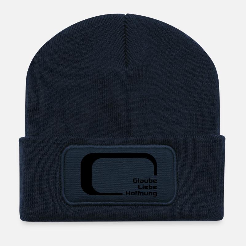 glaube liebe hoffnung - Recycelte Patch Beanie - French Navy