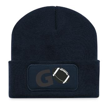 aller idées cadeaux de football - Beanie recyclé à patch - bleu marine - Devant