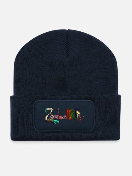 Zombie-like - Beanie recyclé à patch - bleu marine