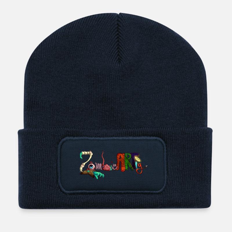 Zombie-like - Beanie recyclé à patch - bleu marine