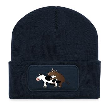 Rinder Zensiert - Recycelte Patch Beanie - French Navy - Vorne