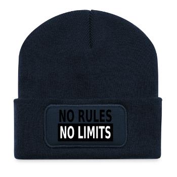 No Rules No Limits - Recycelte Patch Beanie - French Navy - Vorne