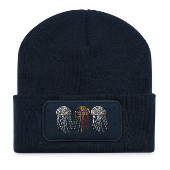 Jellyfish the transparent rulers of the sea - Recycled Patch Beanie - french navy - Front