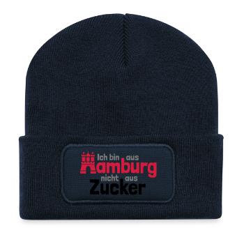Ich bin aus Hamburg - Recycelte Patch Beanie - French Navy - Vorne