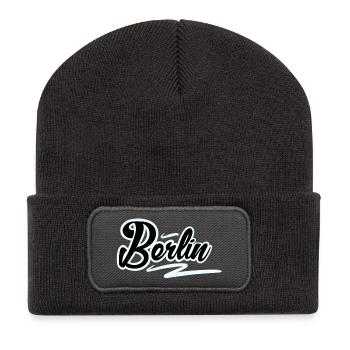 Berlin - Recycelte Patch Beanie - Dunkelgrau - Vorne