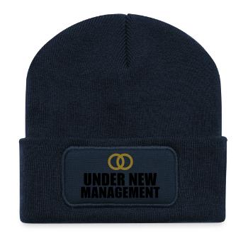 Under New Management Mariage - Beanie recyclé à patch - bleu marine - Devant