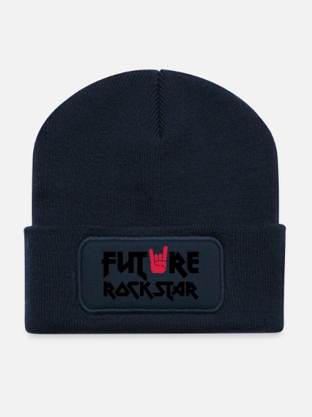 future rock star - Beanie recyclé à patch - bleu marine